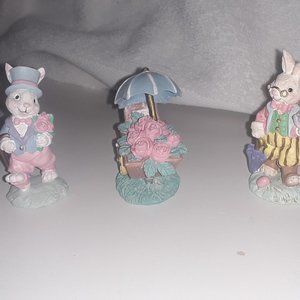 2-Midwest Importers Bunnies and a Rose Cart